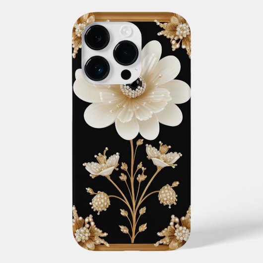 Elegante Witte Bloem Case-Mate iPhone Case (Achterkant)