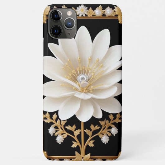 Elegante Witte Bloem Case-Mate iPhone Case (Achterkant)
