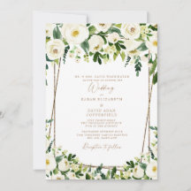 Elegante witte bloem- en gouden formele bruiloft