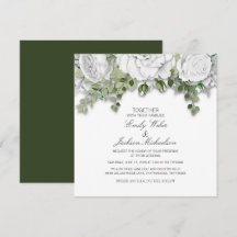 Elegante witte bloem- en groene trouwdag
