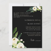 Elegante witte bloem en zwarte crème beide ouders kaart (Voorkant)