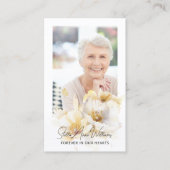 Elegante witte bloem gedenkteken gebedskaart visitekaartje (Voorkant)