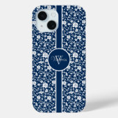 Elegante witte bloem gepersonaliseerde iPhone case (Achterkant)