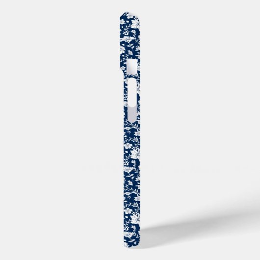 Elegante witte bloem gepersonaliseerde iPhone case (Achterkant / Links)