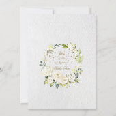 Elegante Witte Bloem Gouden Mis Quince Quinceañera Kaart (Achterkant)