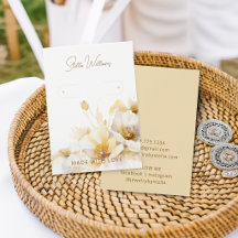 Elegante witte bloem hoorring displaykaart