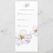 Elegante Witte bloem Lente bloesem Flat Menu (Achterkant)