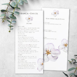 Elegante Witte bloem Lente bloesem Flat Menu