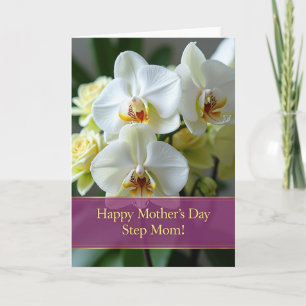 Elegante Witte Bloem Moederdagkaart Kaart