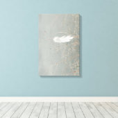 Elegante witte bloem op stoffig blauw canvas afdruk (Insitu (Houten vloer))