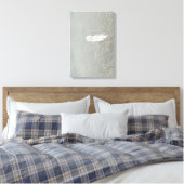 Elegante witte bloem op stoffig blauw canvas afdruk (Insitu (Slaapkamer))