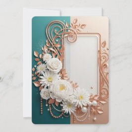 Elegante Witte Bloem Roze Gouden Lijst