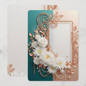 Elegante Witte Bloem Roze Gouden Lijst (Voorkant / Achterkant)