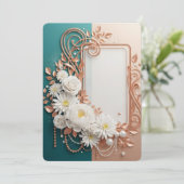 Elegante Witte Bloem Roze Gouden Lijst (Staand voorkant)