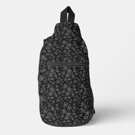 Elegante Witte Bloem Sling Bag (Voorkant)
