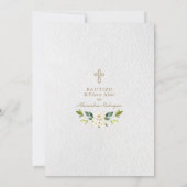 Elegante Witte Bloem Spanish 1e Verjaardag Doopfee Kaart (Achterkant)