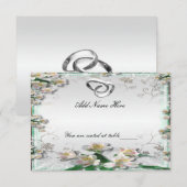 Elegante witte bloem tafel plaatskaart (Voorkant / Achterkant)