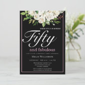 Elegante witte bloem vijftig en fantastische verja kaart (Staand voorkant)