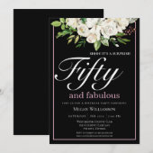 Elegante witte bloem vijftig en fantastische verja kaart (Voorkant / Achterkant)