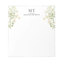 Elegante witte bloem wilde bloem klassiek monogram