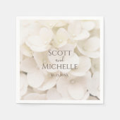 Elegante witte bloemblaadjes bloemenpapier servet (Voorkant)