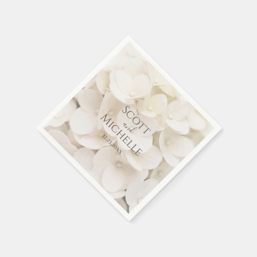 Elegante witte bloemblaadjes bloemenpapier servet (Hoek)