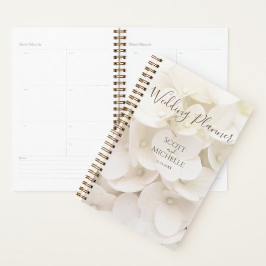 Elegante witte bloemblaadjes bloemplanner planner (Display)