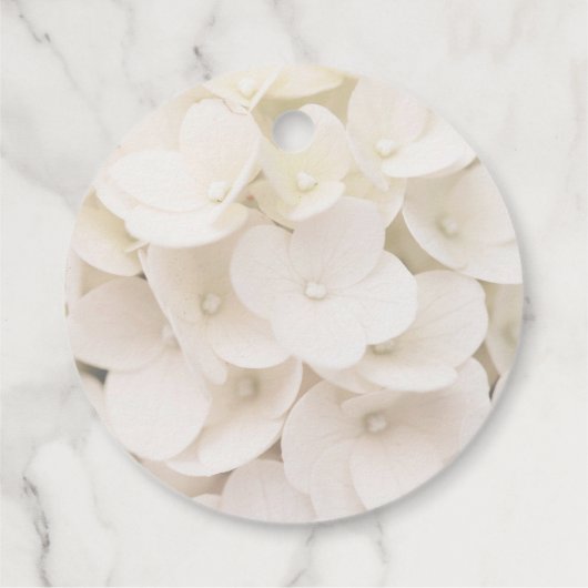 Elegante witte bloemblaadjes Floral Gift Label (Achterkant)