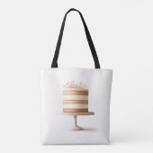 Elegante witte bloemcake bakkerij keuken tote bag (Achterkant)