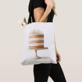Elegante witte bloemcake bakkerij keuken tote bag (Dichtbij)