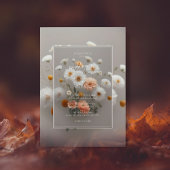 Elegante witte bloemen | 3D-Lijst | Unieke bruilof Kaart