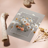 Elegante witte bloemen | 3D-Lijst | Unieke bruilof Kaart