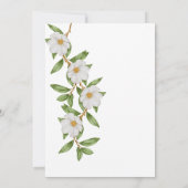 Elegante witte bloemen botanische bruiloft uitnodi kaart (Achterkant)