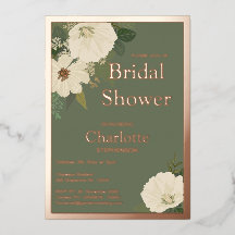 Elegante Witte Bloemen Bruidsdouche Groen