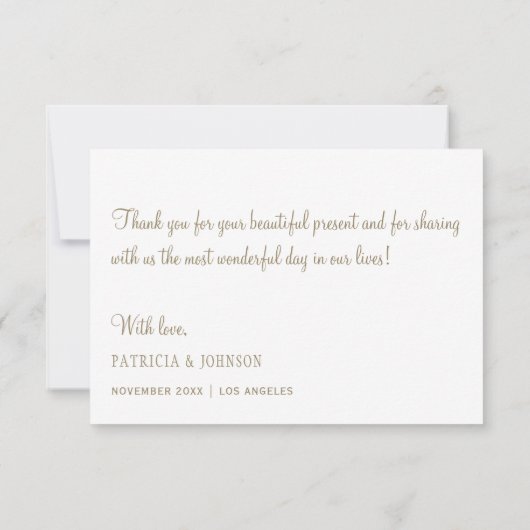 Elegante witte bloemen bruiloft dank u bedankkaart (Achterkant)