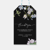 Elegante witte bloemen bruiloft dank u gunst cadeaulabel (Achterkant)