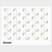Elegante witte bloemen bruiloft envelop afdichting vierkante sticker (Vel)