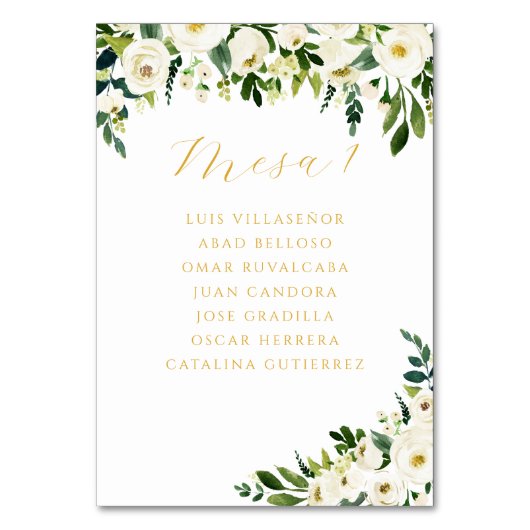 Elegante witte bloemen | Bruiloft Kaart (Voorkant)