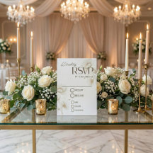 Elegante Witte Bloemen Bruiloft RSVP Kaart