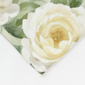 Elegante Witte Bloemen Bruiloftsreceptie Fleece Deken (Hoek)