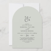 Elegante Witte Bloemen Coördinaat Salie Boog Huwel Kaart (Voorkant)