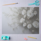 Elegante Witte Bloemen Decoupage Tissuepapier (Craft)