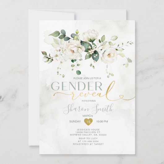 Elegante witte bloemen die hij of zij geslacht ont kaart (Voorkant)