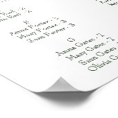 Elegante witte bloemen eenvoudige bruiloft zitgraf poster (Hoek)