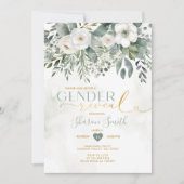 Elegante witte bloemen en eucalyptus Geslacht onth Kaart (Voorkant)