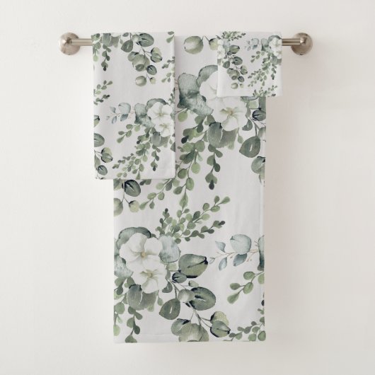 Elegante witte bloemen en groene handdoek (Insitu)