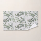 Elegante witte bloemen en groene handdoek (Handdoek)