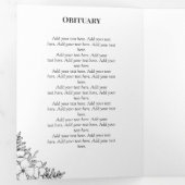 Elegante witte bloemen foto begrafenis drieluik programma (Binnenzijde eerst)