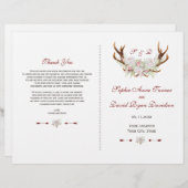 Elegante witte bloemen gewei bruiloft programma (Voorkant / Achterkant)