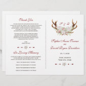 Elegante witte bloemen gewei bruiloft programma (Voorkant / Achterkant)